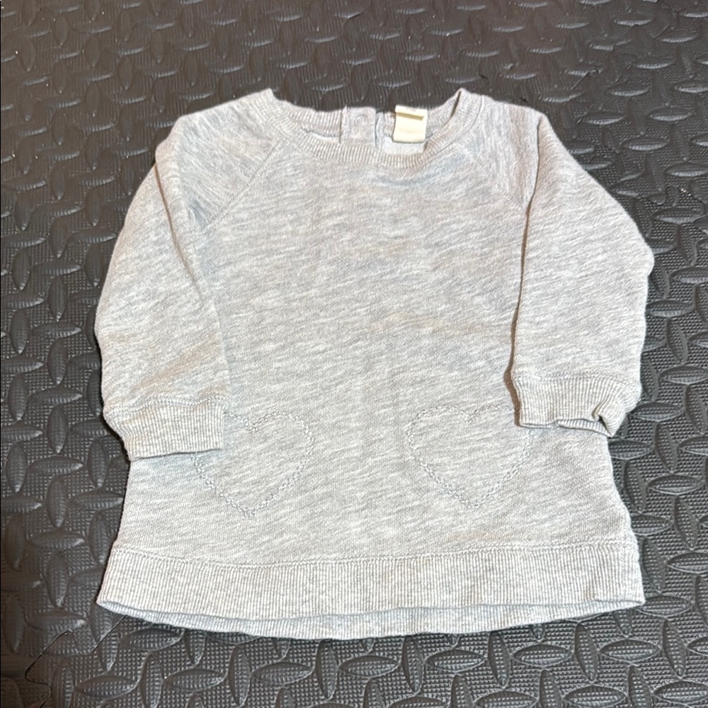 Tucker and Tate Gray with Heart Design Tunic Long Sleeve sweater 9 months